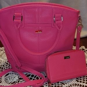 Candy Pink Pebble purse and wallet